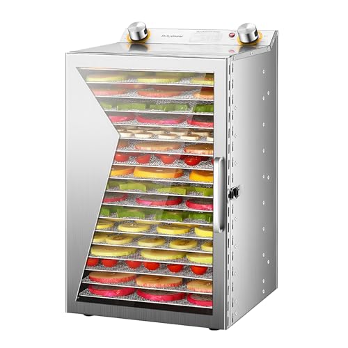 Hubxinly 800W Freeze Dryer Equipment with 18 Stainless Steel Trays 24H Timer Home Freeze Dryers Temperature Control Freezes Dryer Machine for Jerky Dog Treats Meats