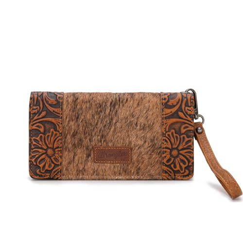 Image of Wrangler Wristlet Wallets Western Wallet for Women Floral Tooled Womens Wallet Boot Stitch Purses