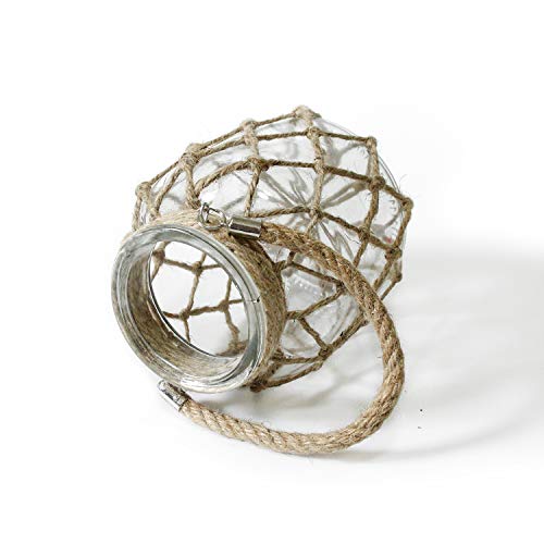 Funsoba Rustic Hanging Mason Nautical Jar Creative Rope Net Dry Flower Glass Vase with Handle 6.5 Inch by FUNSOBA - Used condition - Image 7