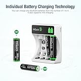 HiQuick LCD 4-slot Battery Charger for 1.2V Standard AA & AAA Ni-MH Ni-CD Rechargeable Batteries, Type C Input, Fast Charging Function, Intelligent Battery Detection Technology - Image 8