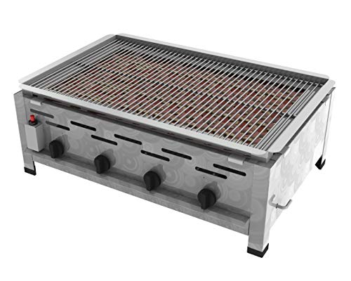 ChattenGlut Professional Gastrobräter 4-flammig Tischgerät Edelstahl Stahlbrenner für Flüssiggas 810x530x270 mm (18kW Lavastein) ChattenGlut Professional Gastrobräter 4-flammig Tischgerät Edelstahl Stahlbrenner für Flüssiggas 810x530x270 mm (18kW Lavastein)