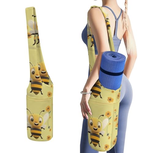 Sac de rangement pour tapis de yoga grand format toile sac étanche Happy Bee