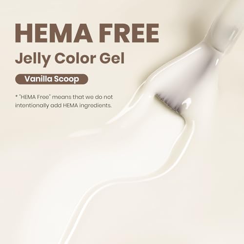 Image of Beetles Vanilla Scoop Milky White Gel Nail Polish - 15ML Full Size Beige Milky White Nail Polish Neutral Jelly Gel Base Color Nail Concealer Sheer Translucent Soak Off UV Nail Art DIY Manicure Gift