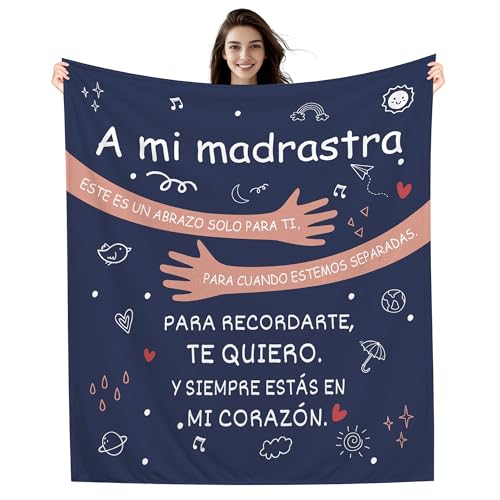 Amorea A mi Madrastra Este es un Abrazo Solo para ti Manta para Madrastra Cumpleaños Día de la Madre Manta de Abrazos (madrastra-a)