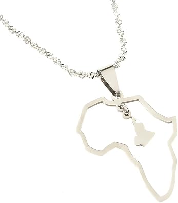 Africa Map Necklace Cameroon Map Pendant Necklaces Gold Color Jewelry Map Cameroun Cameroonians Gift