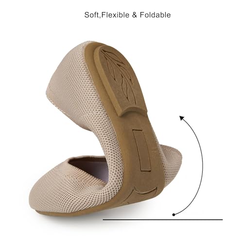 Women's Ballet Flats Round Toe Soft Knit Ballerina Flats Slip On Dress Shoes for Women Walking Dressy Casual Work Wedding3