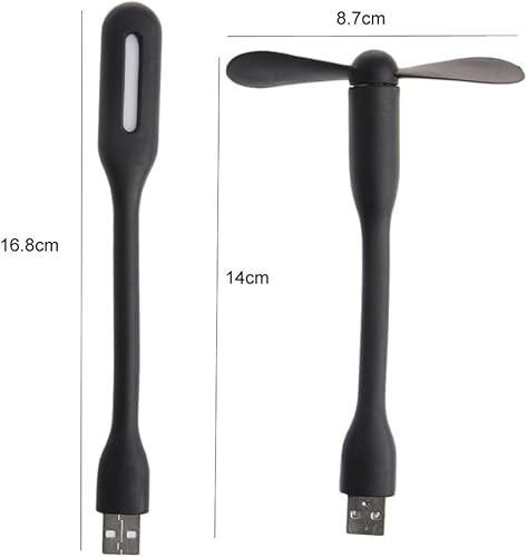 Miniatura 6 de Mini ventilador USB LED de luz flexible con lámparas para banco de energía, computadora portátil, dispositivo de verano, ventilador de plástico y