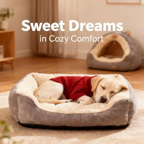 Image of Small /Medium Dog Sweater, Warm Dog Winter Coat w /Sleeves, Comfortable High Neck Premium Dog Clothes for Labrador-Best for Holidays, Daily Walks XL Deep Red