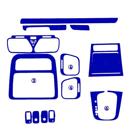 Autocollants de style de voiture pour VW Scirocco panneau central bleu carbone 3D