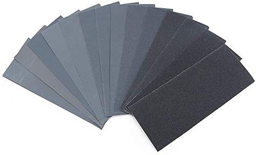 DollaTek Silicon Carbide Sanding Assorted Grit Sandpaper for Wood Furniture Finishing Metal Sanding and Automotive Polishing