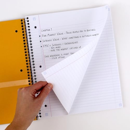 Image of Five Star Spiral Notebook + Study App, 5 Subject, College Ruled Paper, 8-1 /2 inch x 11 inch, 200 Sheets, Fights Ink Bleed, Water Resistant Cover, Forest Green (72079) (Pack of 6)