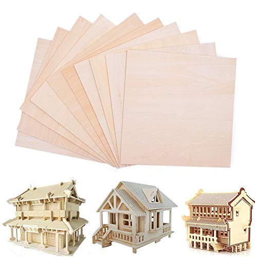 SIMUER Balsa Feuilles Bois Plaque en Bois 25pcs Plaque de Panneau en Bois Mince pour Le Bricolage Artisanat décor Modèle de Construction 100x100x2mm