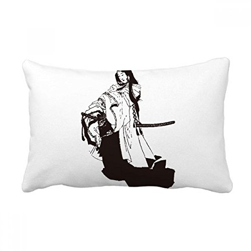 Coussin de canapé japonais noir 16x24 pouces multicolore - 2