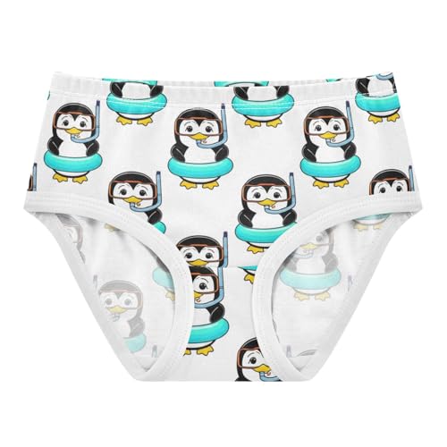 Joisal Durable Girls Underwear Toddlers 2t Cotton Panties for Girl Cute Penguins White Cartoon Kids Briefs Undies