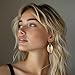 SPUNKYsoul Boho Earrings for Women Gold Silver Copper Dangle Oval or Round Ethnic Trendy Western Hammered Handmade Jewelry (Gold Copper)