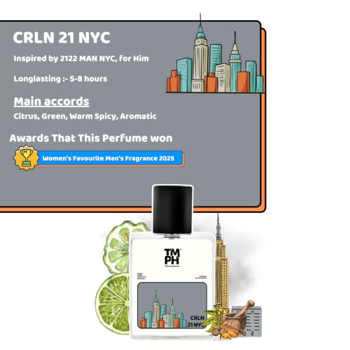 Image of TMPerfumehouse CRLN 21 NYC EDP for Men | Fresh, Citrusy & Long Lasting Perfume Spray | Citrusy, Green & Warmspicy Fragrance | Luxury Gift for Him | TMPH | 50ml
