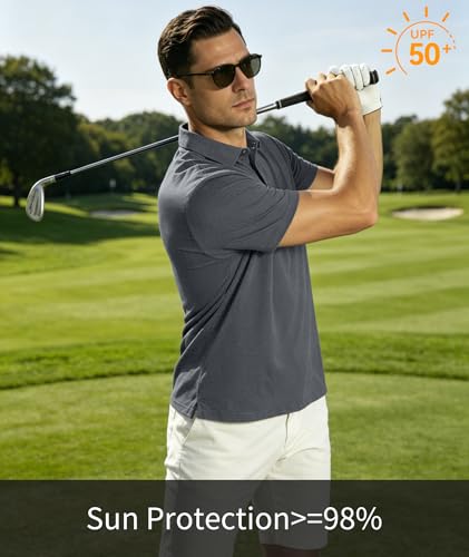 V VALANCH Men's Short Sleeve Button Up Business Casual Polo Shirts - image 2