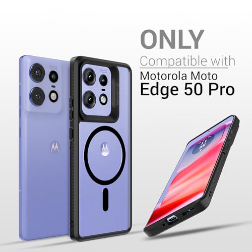 Image of KAPAVER Mag-X Back Cover Case for Motorola Edge 50 Pro (TPU+PC) (Mag-X Black)