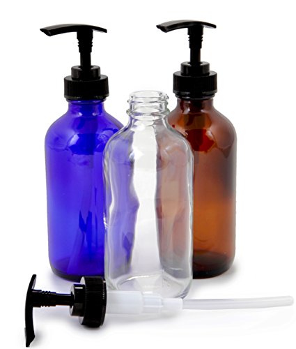 Vivaplex, 6, Large, 8 Oz, Empty, Assorted Colors, Glass Bottles With Black Lotion Pumps … #TOP5