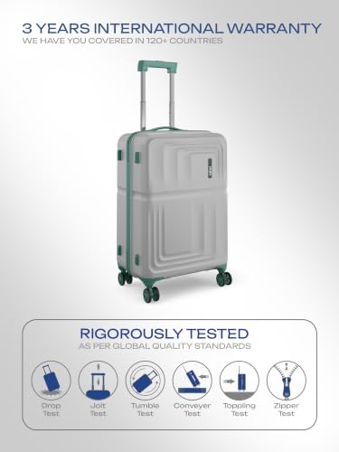 Image of Safari Roma Hard Luggage Trolley Bag with 8 Wheels Medium Size Check-in Suitcase - Fog Grey