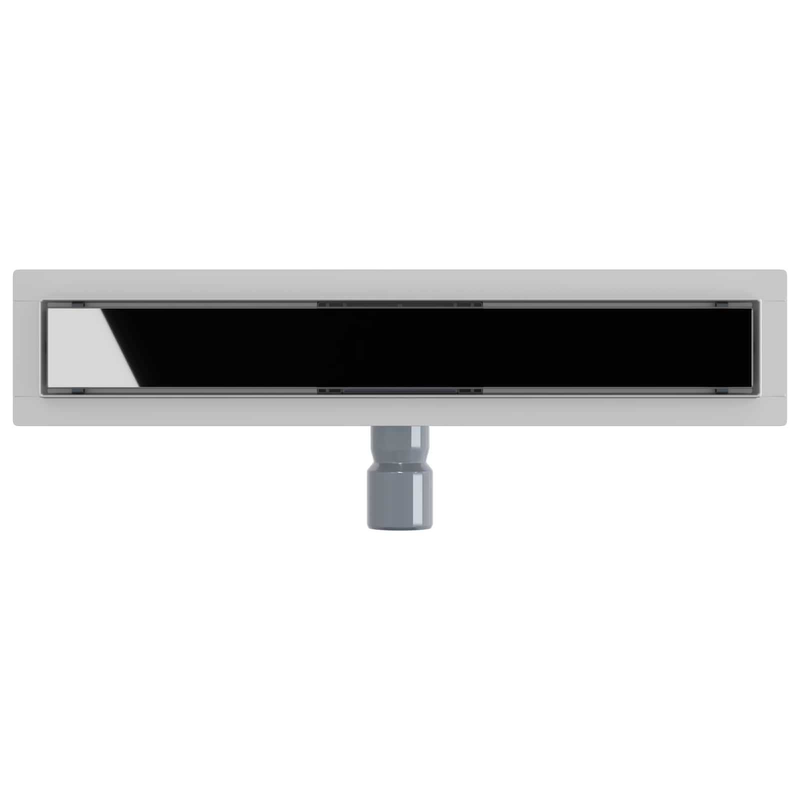 Desagüe de ducha de 60 cm negro con cubierta de cristal – Elegante canaleta de ducha de acero inoxidable para duchas parecidas al suelo – Desagüe de ducha delgado para baño