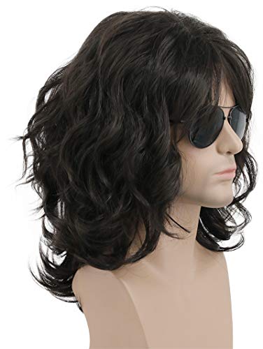 karlery California 70s 80s Rocker Wig Men Women Long Curly Dark Brown Halloween Costume Anime Wig - Image 4