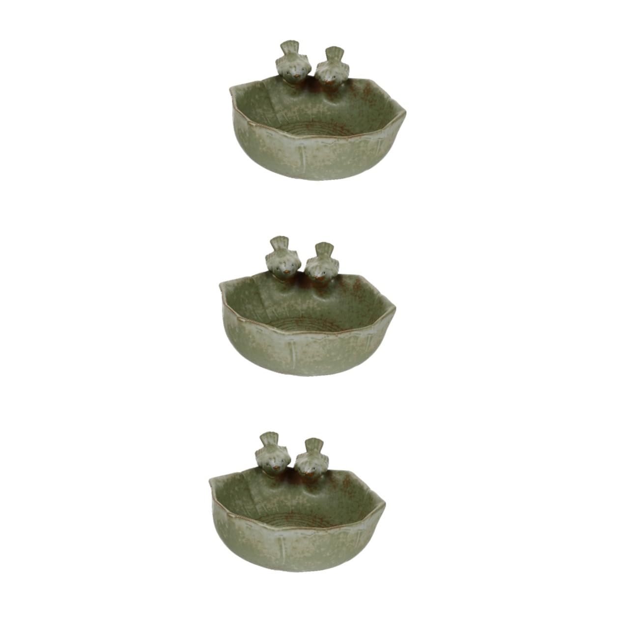 ABOOFAN 3 Piezas Comedero para Pájaros De Cerámica Cuenco para Servir Frutas Maceta Bebedero para Pájaros De Cerámica Comedero para Pájaros Rústico Comedero para Pollos Familiar