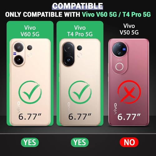 Image of Back Cover Case for Vivo T4 Pro 5G | 360 Protection Mobile Phone Case Mag-Safe | Camera Protection | Vivo T4Pro 5G Back Cover | Vivo T4 Pro 5+G - Black TPU+PC