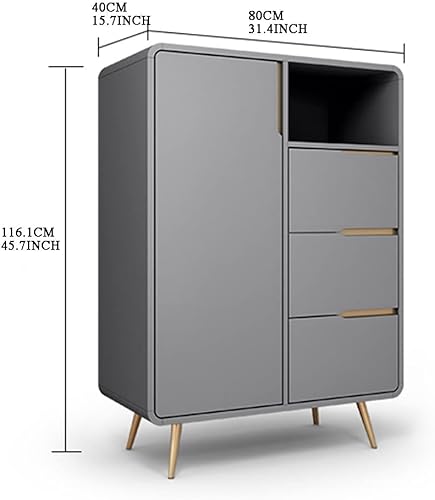 Miniatura 2 de NIZAME Aparador de bufé, gabinete de almacenamiento de cocina con 3 cajones, gabinete de almacenamiento de piso con puerta y estante abierto para