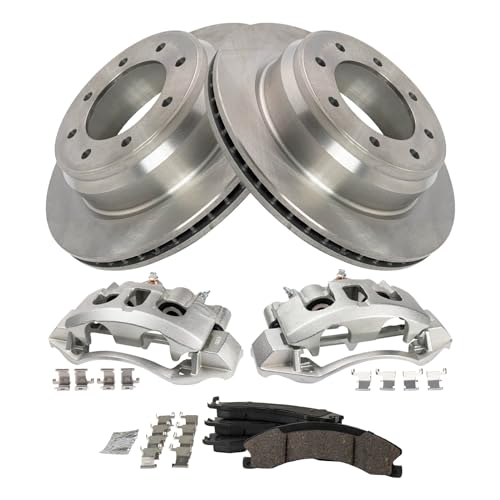 Image of TRQ Rear Brake Pad, Caliper, & Rotor Kit Ceramic Compatible with 2012-2021 Nissan NV1500 NV2500 NV3500