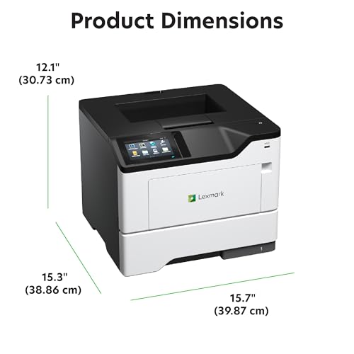 Image of Lexmark MS632dwe Monochrome Laser, Integrated Duplex (2-sided printing), Print Speed: Up to 50 ppm, 4.3-inch color touch screen, Energy Star, Recommended Monthly Page Volume: 2000-20000 pages(38S0500)