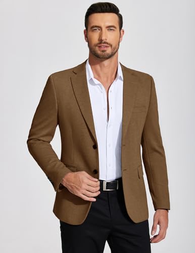 Image of COOFANDY Mens Casual Blazer Knit Sport Coat Lightweight Two Button Suit Jacket