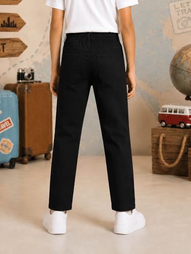 Image of KiddoPanti Boys Regular Fit Denim Pant | Stretch Poly Cotton Denim | Regular Fit Full Length Pant | Back Elasticated & Button with Zip Open Fly