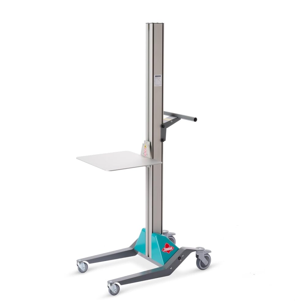 Ameise Elektrischer Hebelift | 80 kg Tragkraft | 12V Akku (7,2 Ah) | 434 x 418 mm Plattform | 1.440 mm Hubhöhe | inklusive Plattform und Ladegerät | Stahl/Alu Konstruktion | Montagelift