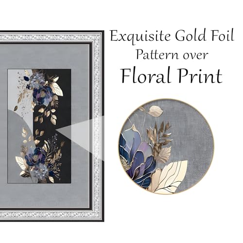 Image of Cloth Fusion Velvet Floral Dining Table Cover Cloth 6 Seater with Stunning Gold Foil Design for Home Decor (60x90 Inch, Black)
