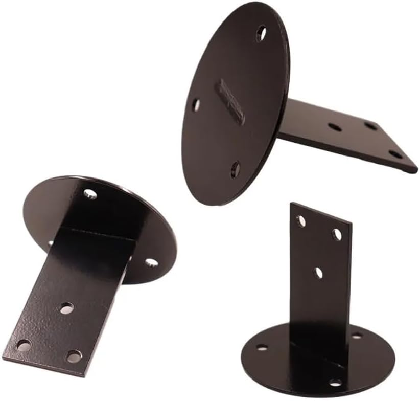 Handrail Bracket Sdjdhej 2 Pcs Stainless Steel Black Flat Brackets Upright Stair Handrail Support Bracket ,Heavy-Duty Steel Handrail Brackets for Staircase Handrails