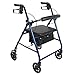 ProBasics Aluminum Rollator Walker with Seat - Rolling Walker with 6-inch Wheels - Foldable - Padded Seat and Backrest, Height Adjustable Handles, 300 Pound Weight Capacity, Blue