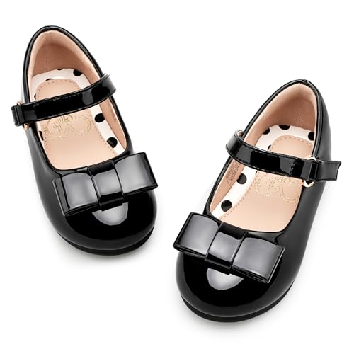 Stelle Dress Shoes for Girls Mary Jane Flats with Bow for School Party - image 1