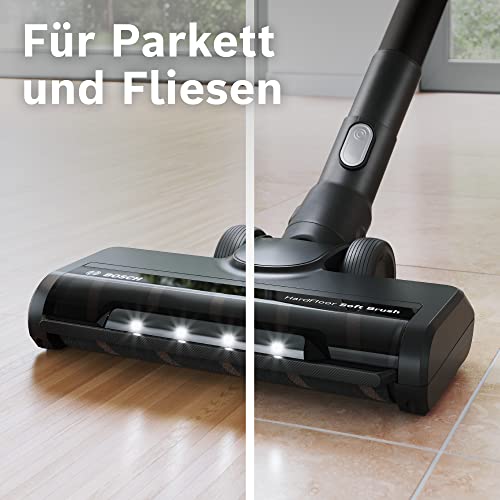 Bosch Hartboden-Softdüse mit LED-Beleuchtung BHZUHFN, geeignet für Unlimited 6, 7 und 8 Akku-Staubsauger, ideal für Parkett und Fliesen, sanfte Reinigung, Original-Zubehör, langlebig, schwarz