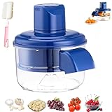 Grape Peeling Machine, Electric Garlic Peeler Machine, 2025 New Automatic Small Fruit Peeling Tool for Elderly, Rechargeable Commercial Smart Fruit Machines for Grapes, Garlic, Tomato, Cherry (Blue)