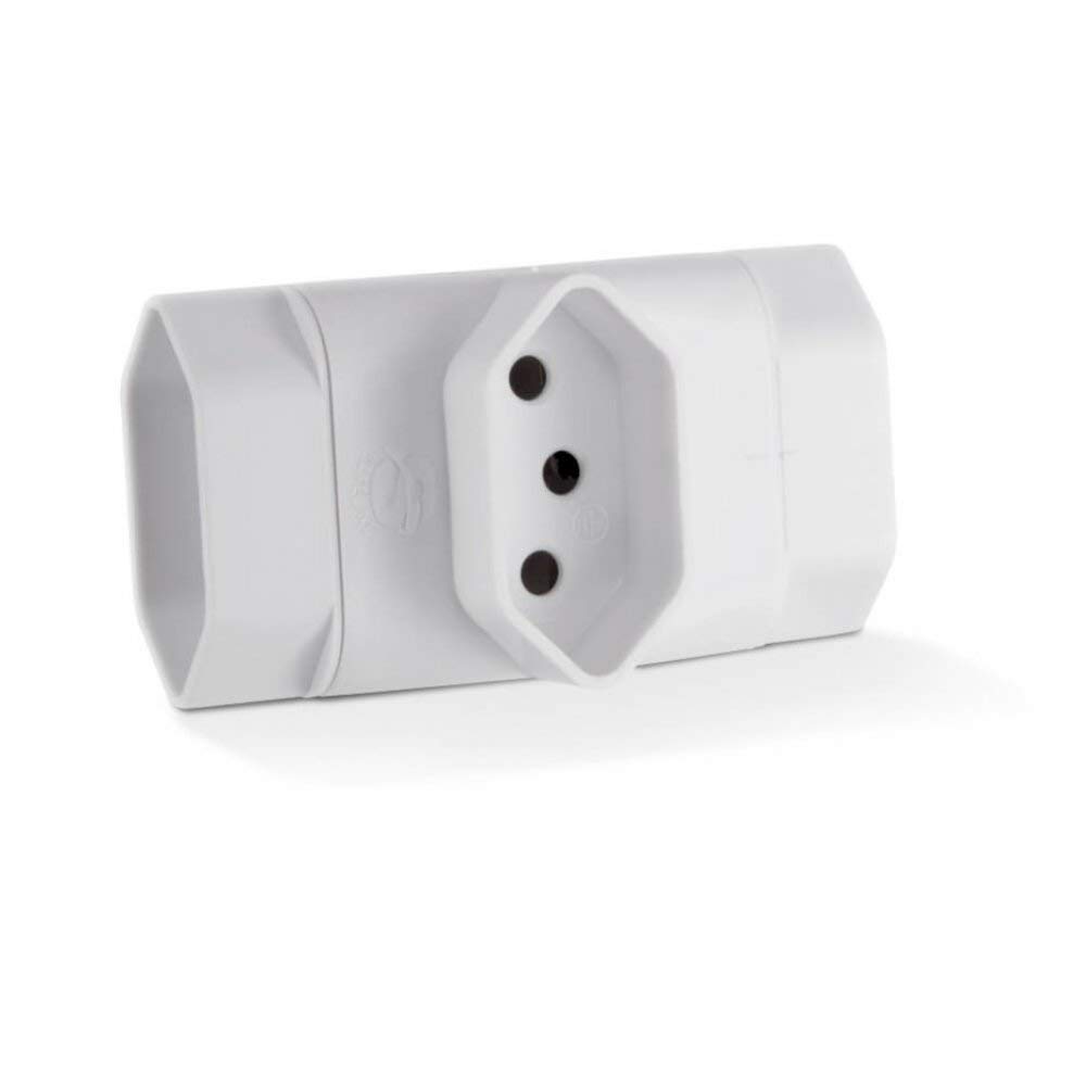 Adaptador T NBR com 3 Saídas 3 Pinos Branco WI217 Multilaser