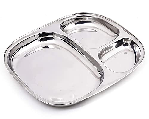 Image of BLeaf Stainless Steel-Section Plate (Triple Sections)