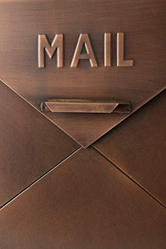 IMAX 44090 Tauba Mail Box in Copper Finish - Use Multi-Dimensional Utility Box as Document Keeper, Letter Holder, Suggestion Box, Desk Organizer. Accent Piece for Home, Office