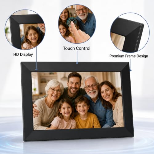 Digital Picture Frame, 10.1" WiFi IPS Touch Screen, Digital Photo Frame Gift,32GB Memory,Instant App Sharing,HD Touchscreen, for Parents&Grandparents - image 3