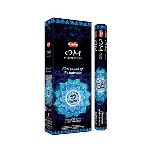 Hem OM Incense Sticks (120 Sticks, 6 Boxes Inside) - 9 Inches Long, 20g per Box - Perfect for Meditation, Rituals & Cleansing.