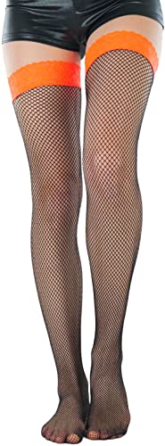 Image of ToBeInStyle Women's Fine Classic Fishnet Thigh High Stretch Nylon Novelty Stockings