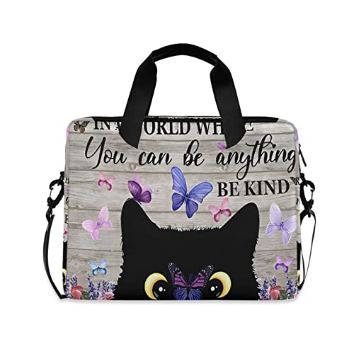 Sacoche ordinateur motif chat 3D imperméable en polyester antichoc pour PC 13-15.6" avec poignée