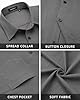 HISDERN Men's Linen Shirts Long Sleeve Button Up Regular Lightweight Summer Beach Shirt with Pocket Dark Grey 3XL #2