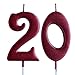 Red 20th Birthday Candle, Number 20 Years Old Candles Cake Topper, Boy Or Girl Party Decorations, Supplies