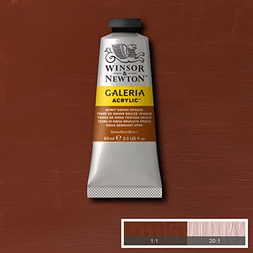 Image of Winsor & Newton Galeria Acrylic Colour - Tube of 60 ML - Burnt Sienna Opaque (077) - Highly Pigmented Lightfast Artists' Acrylic Paints for Canvas, Wood, Fabric & Paper - More Colours Available